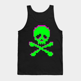 Neon Green Pink Skull Crossbones Punk Tank Top